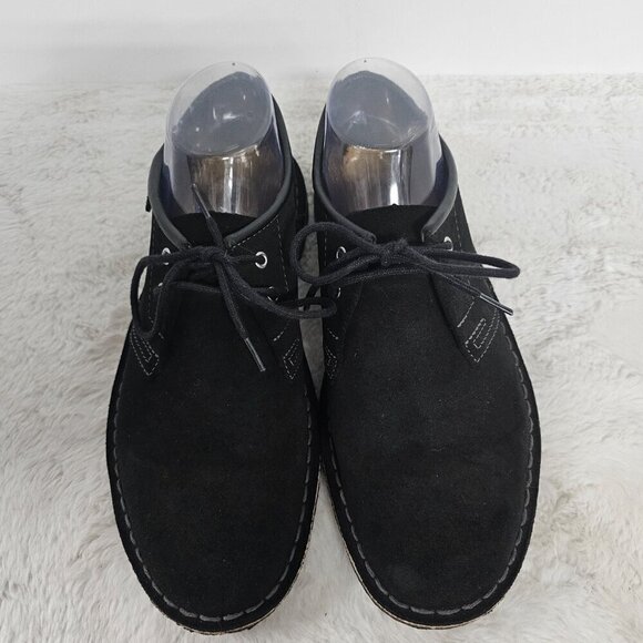 Clarks Black Suede Creepers Chukkas Men's 7 Women's 8.5 - Picture 2 of 12